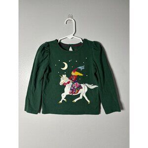 Mini Boden Magical Appliqué T-shirt Trekking Green Princess 2/3